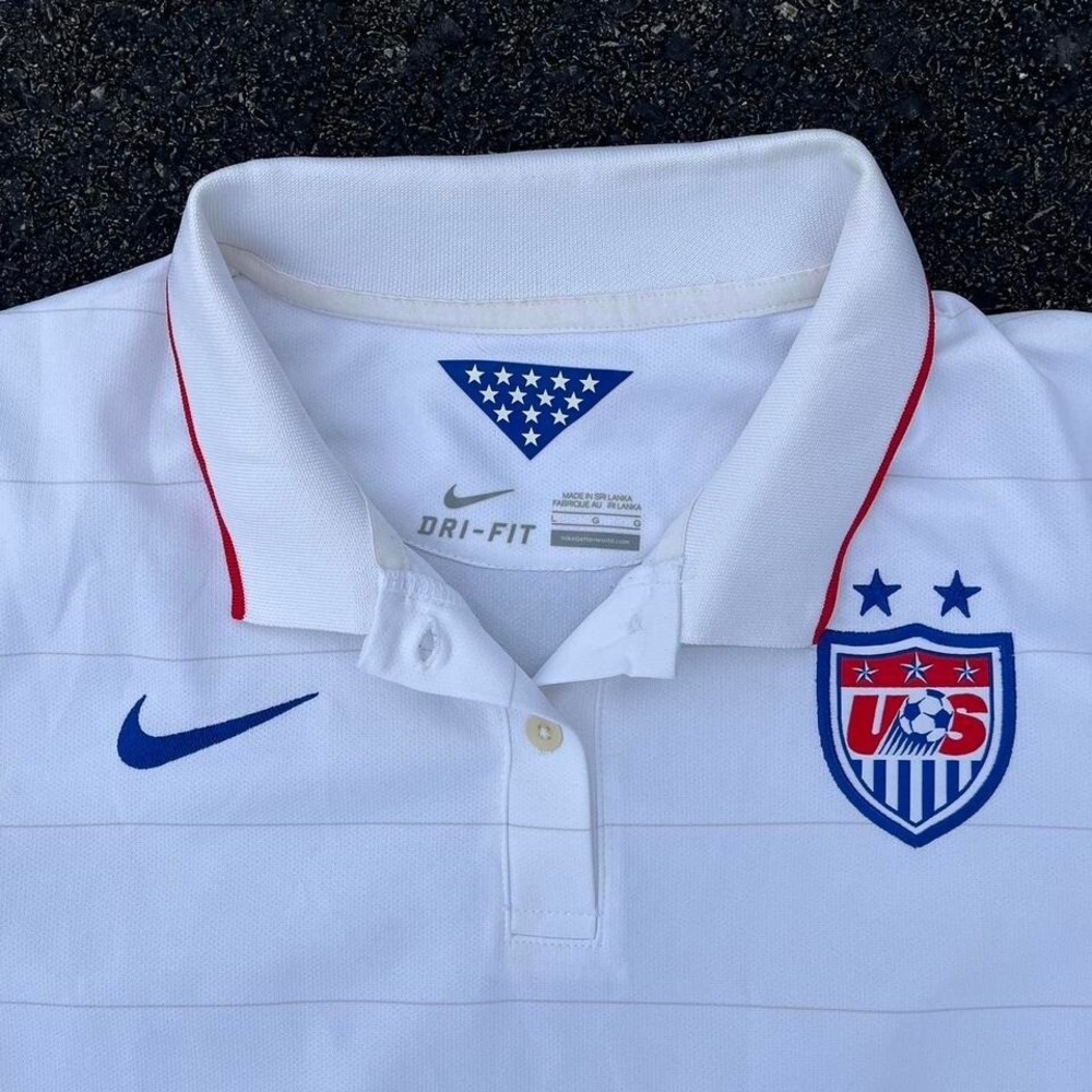 Nike Authentic Team Soccer Jersey 2014 Dri-Fit White Patch Women's size L